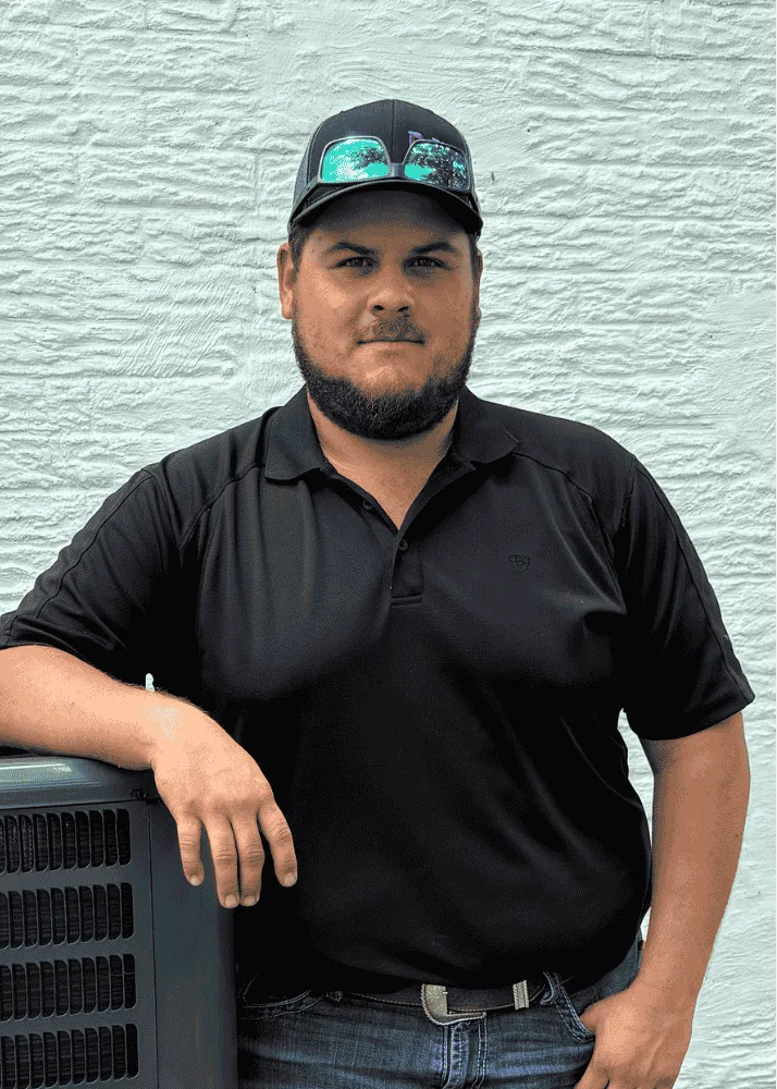 Dustin Jakubik, owner and operator of DJ’s AC and Heating, pictured on the current company website